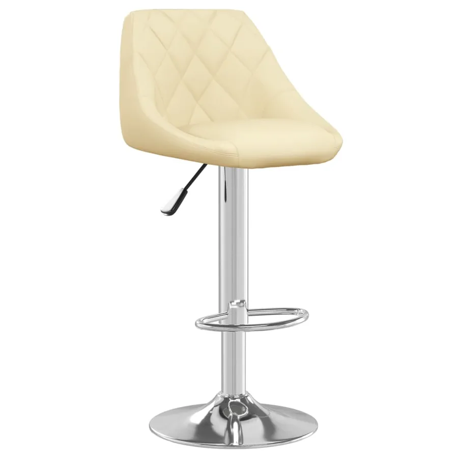 Tabourets de bar lot de 2 crème similicuir - 3