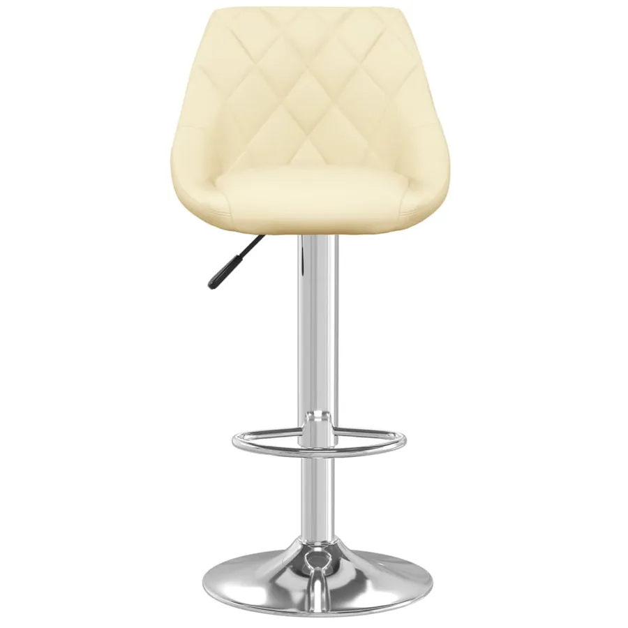 Tabourets de bar lot de 2 crème similicuir - 4