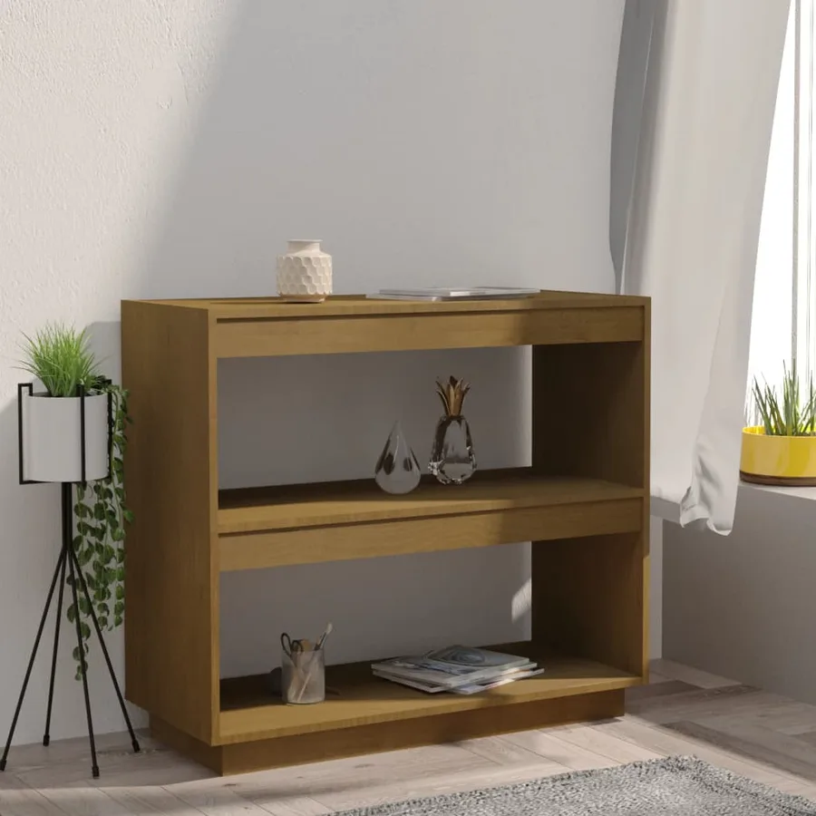 Bibliothèque Marron miel 80x35x71 cm Bois de pin massif - 3