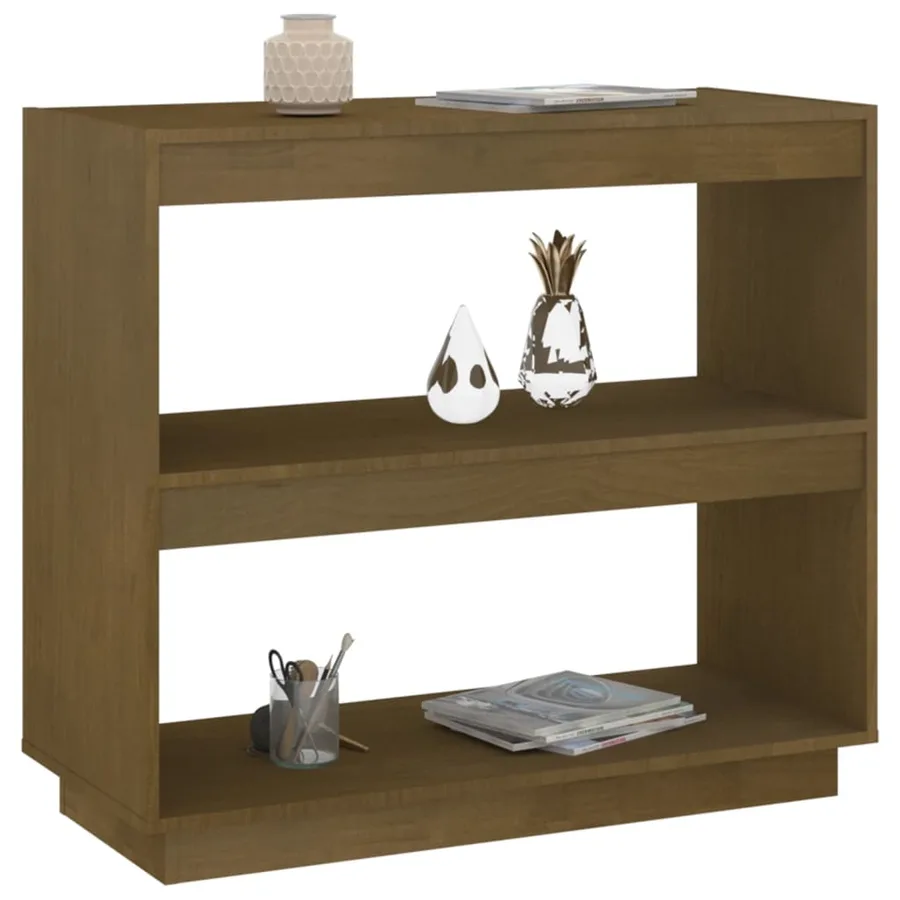 Bibliothèque Marron miel 80x35x71 cm Bois de pin massif - 4