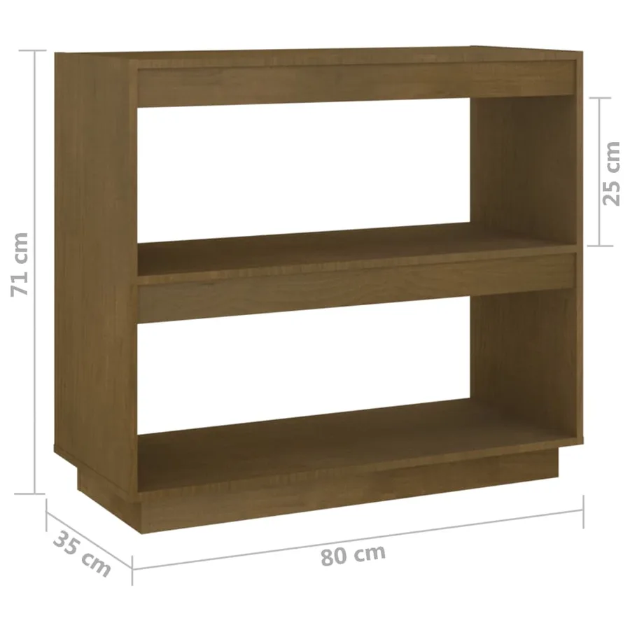 Bibliothèque Marron miel 80x35x71 cm Bois de pin massif - 8