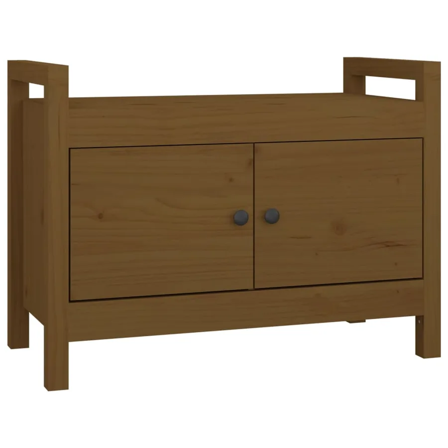 Banc d'entrée Marron miel 80x40x60 cm Bois de pin massif - 2