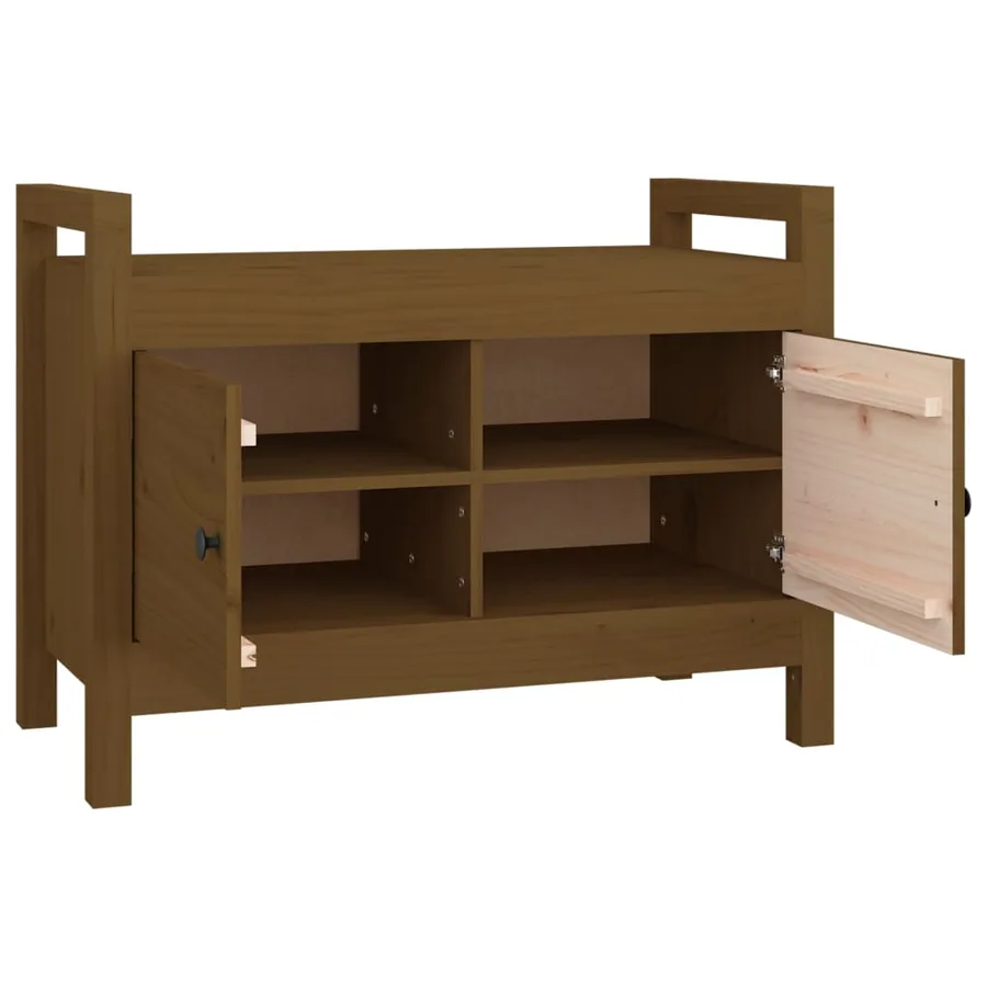 Banc d'entrée Marron miel 80x40x60 cm Bois de pin massif - 4