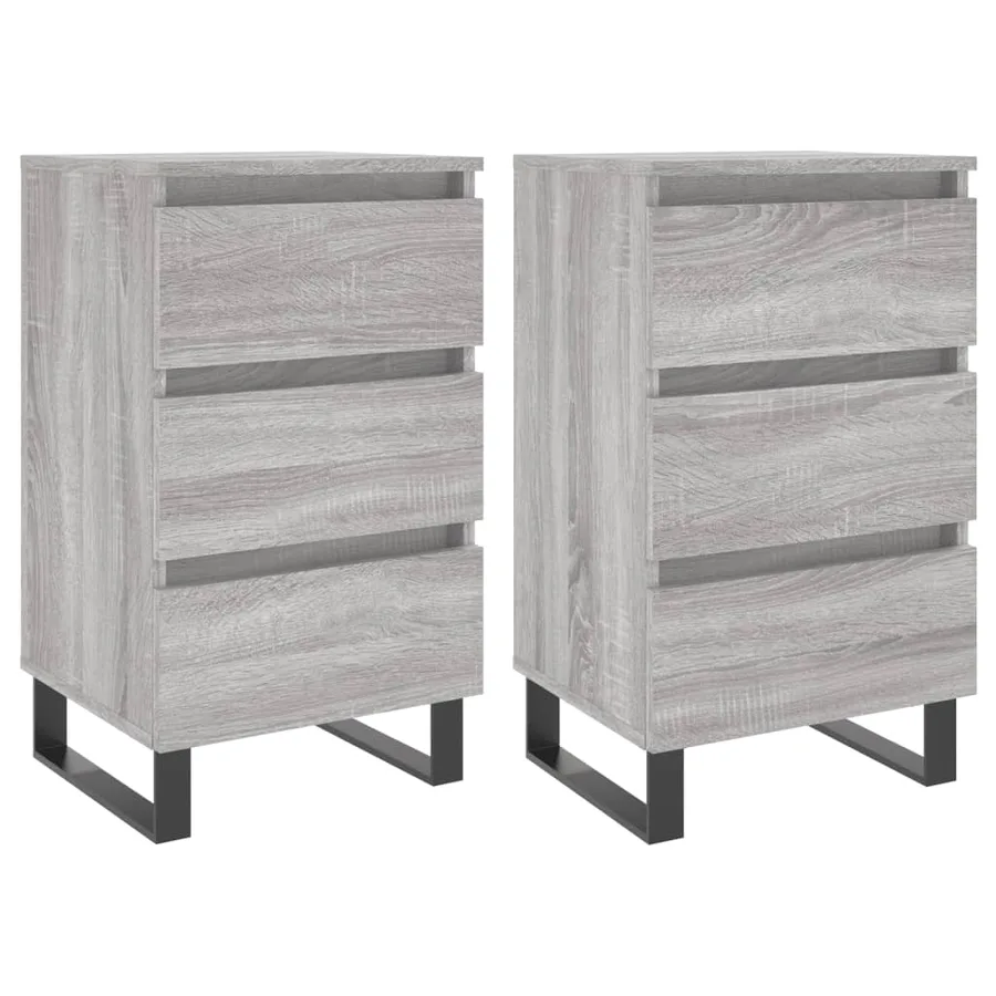 Tables de chevet 2 pcs sonoma gris 40x35x69 cm bois ingénierie - 2