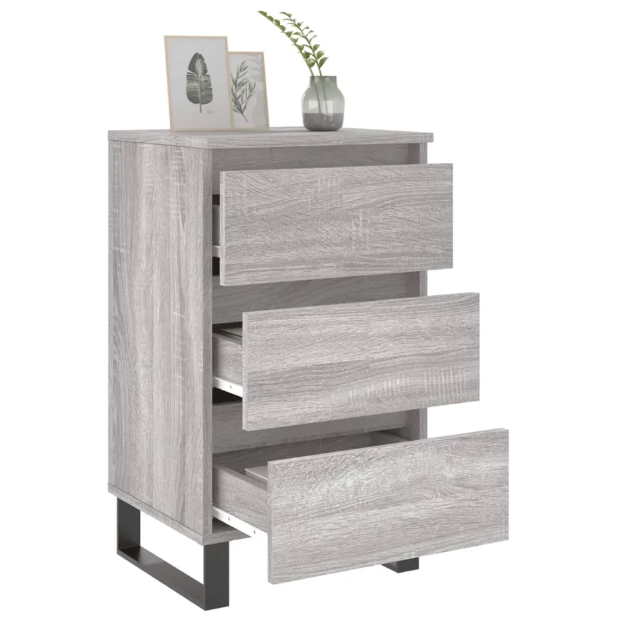 Tables de chevet 2 pcs sonoma gris 40x35x69 cm bois ingénierie - 4