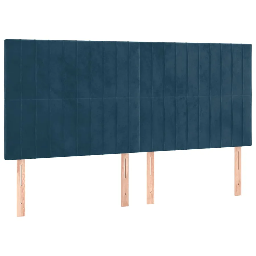 Tête de lit Bleu foncé 200 x 5 x 118/128 cm Velours - 2