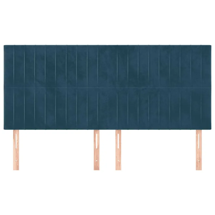 Tête de lit Bleu foncé 200 x 5 x 118/128 cm Velours - 3