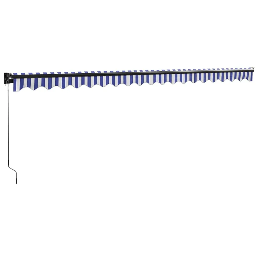 Auvent rétractable bleu et blanc 5x3 m tissu et aluminium - 6