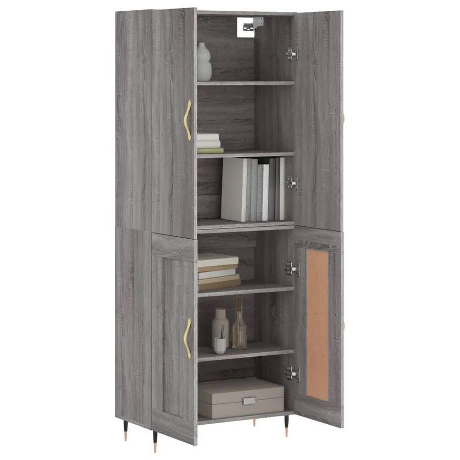 Buffet haut Sonoma gris 69,5x34x180 cm Bois d'ingénierie - 11