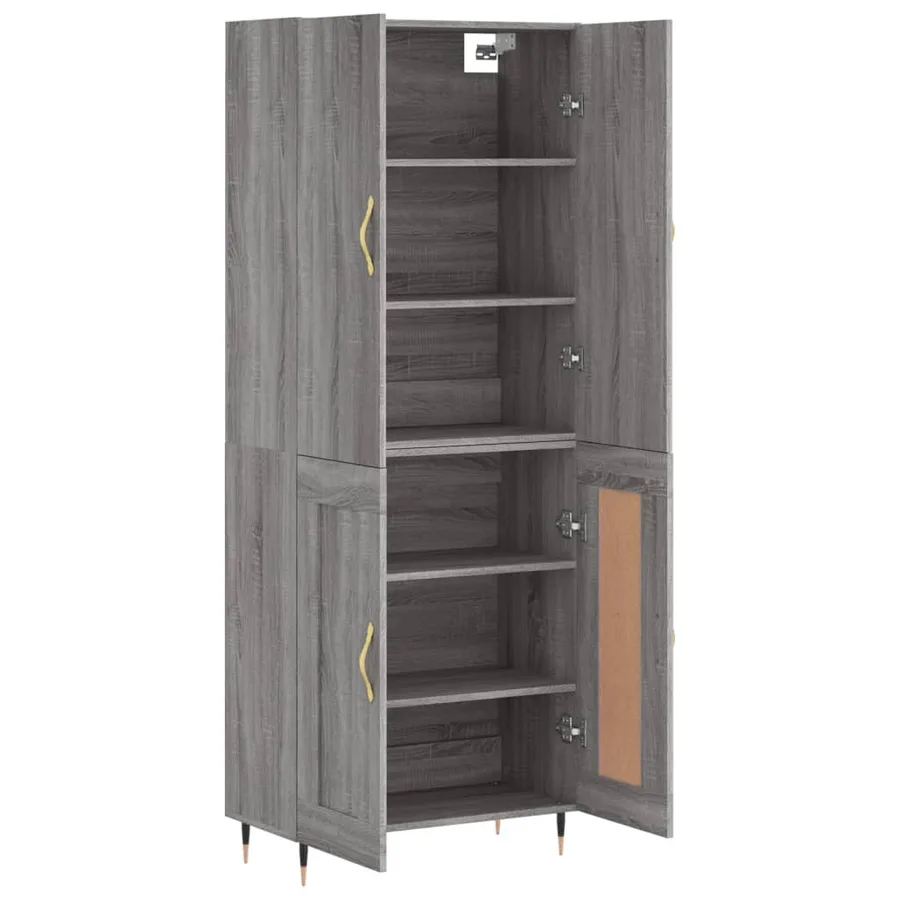 Buffet haut Sonoma gris 69,5x34x180 cm Bois d'ingénierie - 3