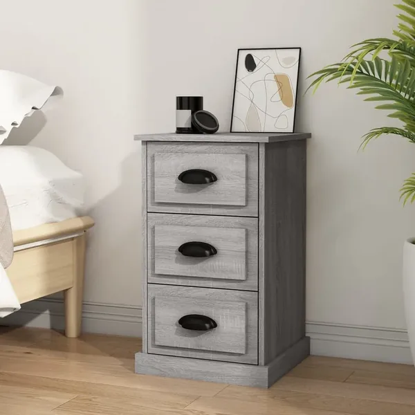 Table de chevet sonoma gris 39x39x67 cm bois d'ingénierie