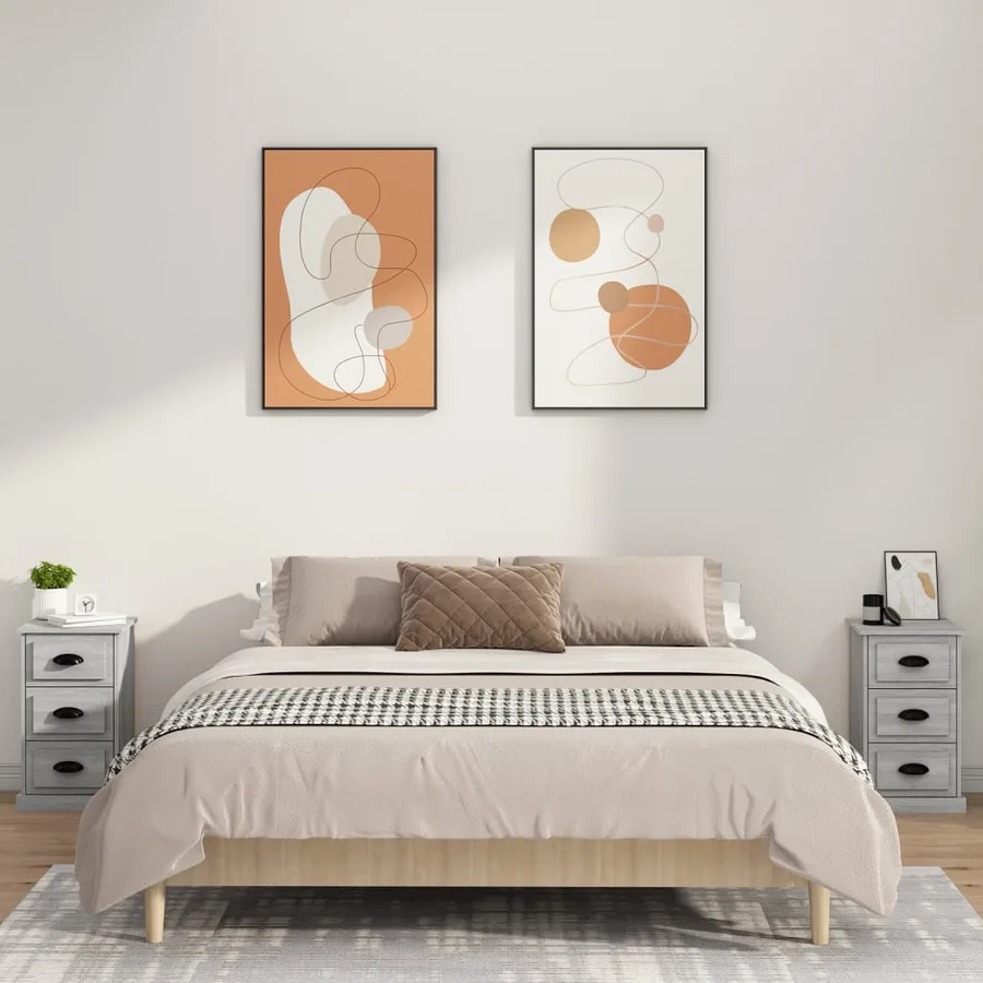 Table de chevet sonoma gris 39x39x67 cm bois d'ingénierie - 3