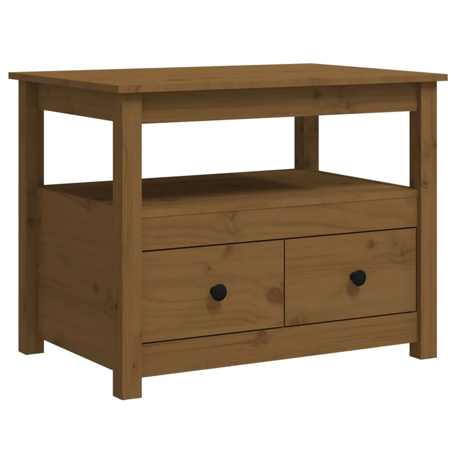 Table basse Marron miel 71x49x55 cm Bois massif de pin - 2
