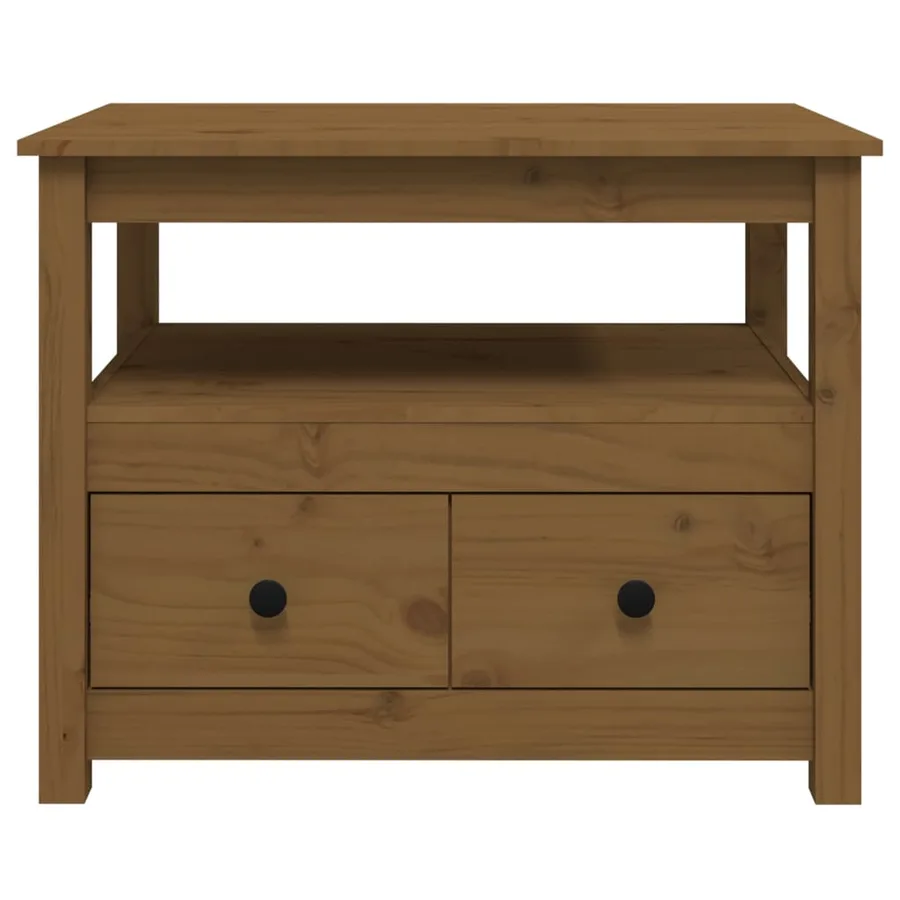 Table basse Marron miel 71x49x55 cm Bois massif de pin - 7