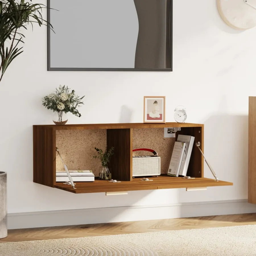 Armoire murale Chêne marron 100x36,5x35 cm Bois d'ingénierie - 3