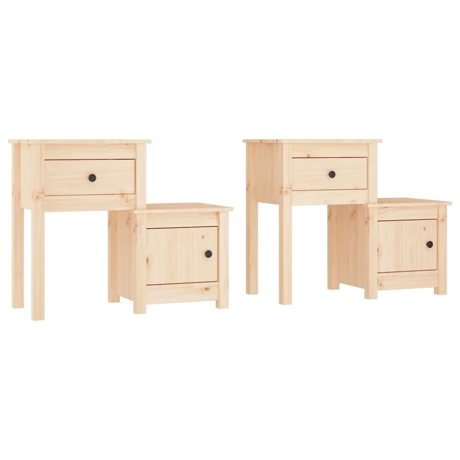 Tables de chevet 2 pcs 79,5x38x65,5 cm Bois de pin massif - 2