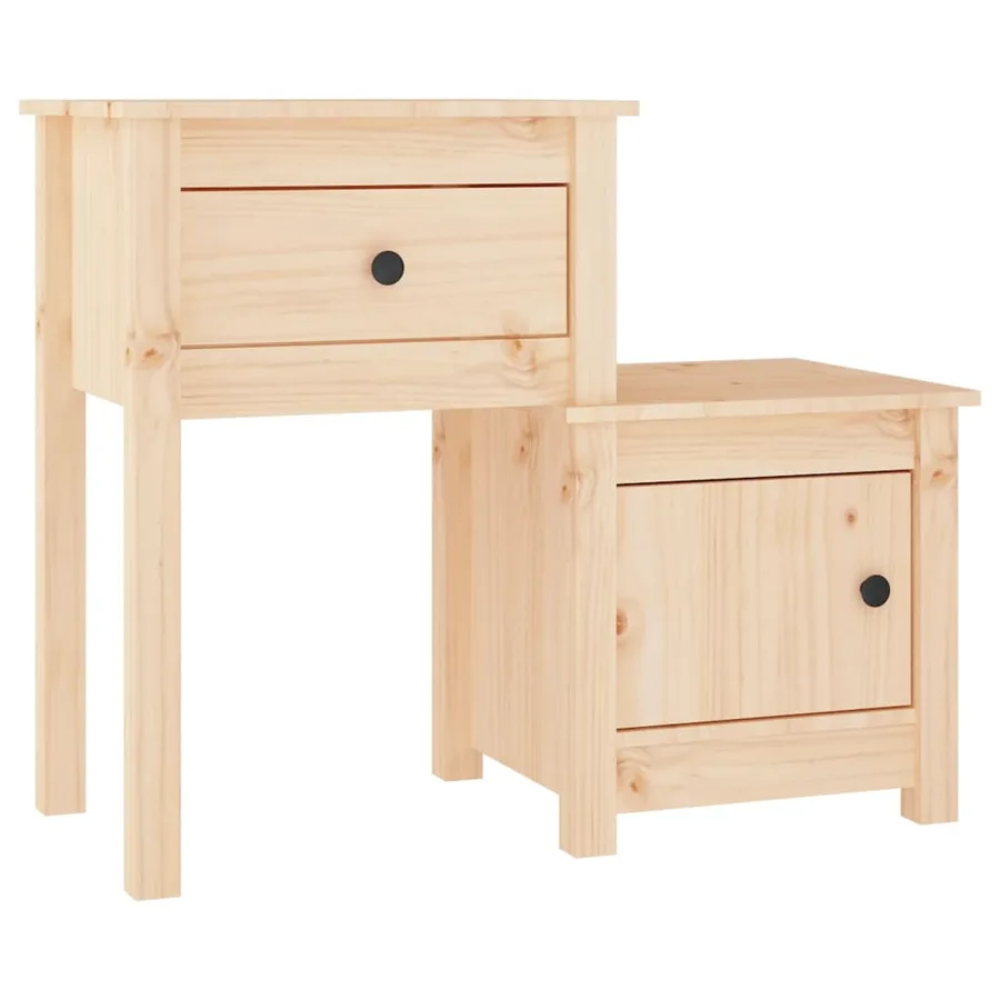 Tables de chevet 2 pcs 79,5x38x65,5 cm Bois de pin massif - 3