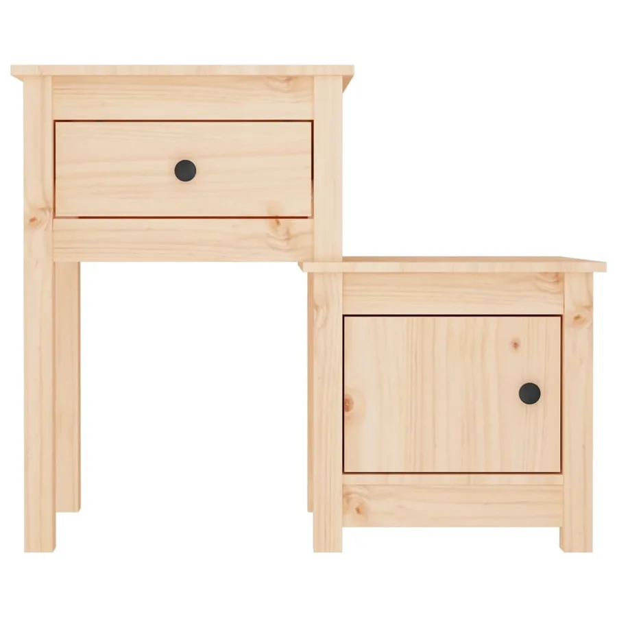 Tables de chevet 2 pcs 79,5x38x65,5 cm Bois de pin massif - 5