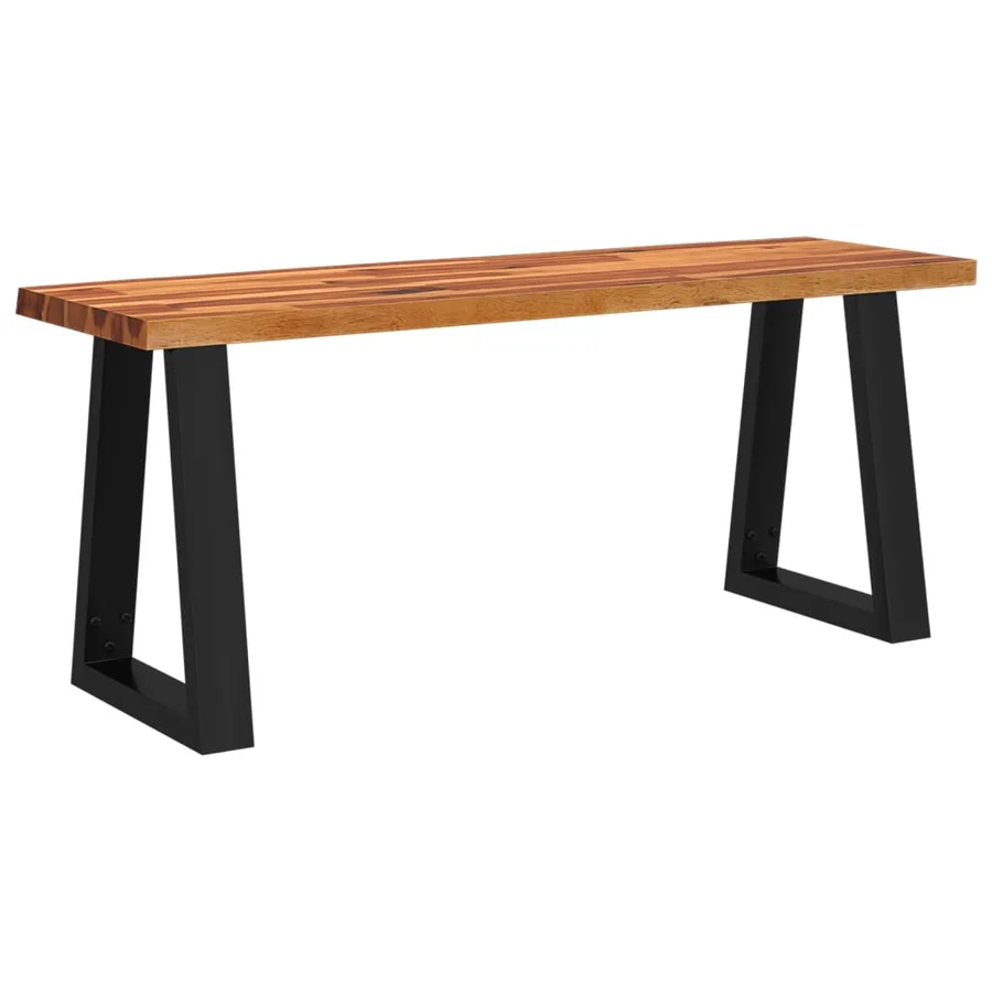 Banc avec bord vivant 110 cm bois d'acacia massif - 2