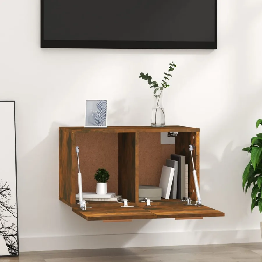 Armoire murale Chêne fumé 60x36,5x35 cm Bois d'ingénierie - 3