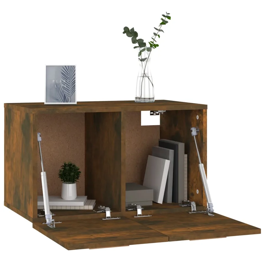 Armoire murale Chêne fumé 60x36,5x35 cm Bois d'ingénierie - 4