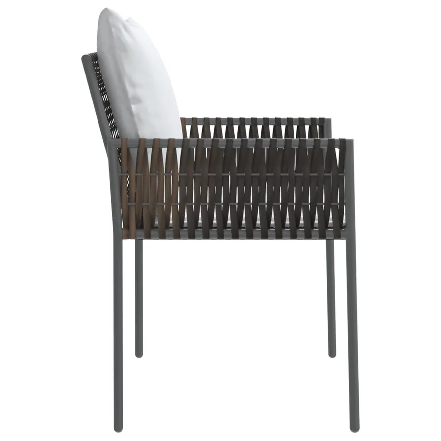 Chaises de jardin et coussins lot de 6 marron 54x61x83 cm rotin - 5