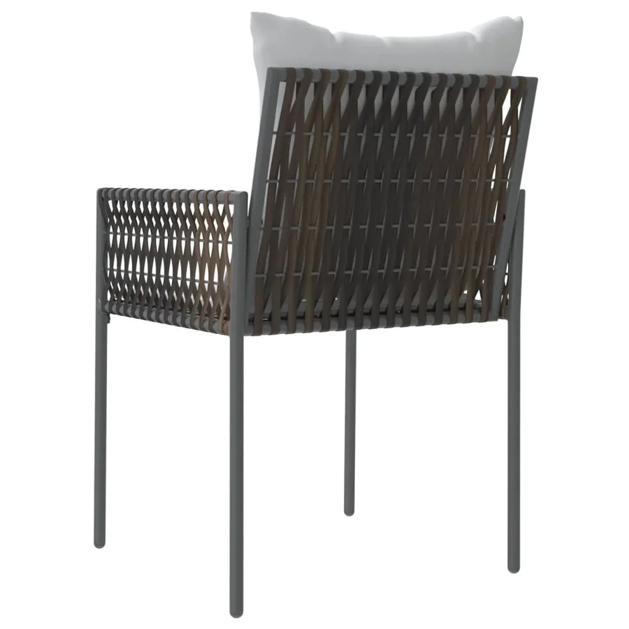 Chaises de jardin et coussins lot de 6 marron 54x61x83 cm rotin - 6