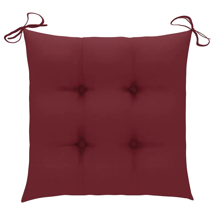 Chaises de jardin empilables avec coussins lot de 4 Teck solide - 8