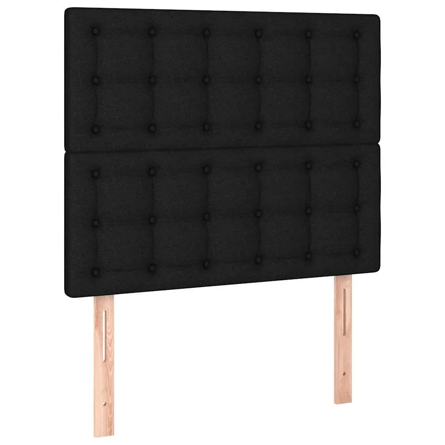 Sommier à lattes de lit avec matelas et LED Noir 90x190cm Tissu - 7