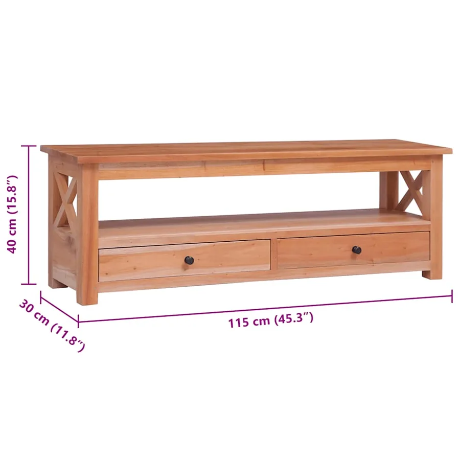 Meuble TV 115x30x40 cm Bois d'acajou massif - 8