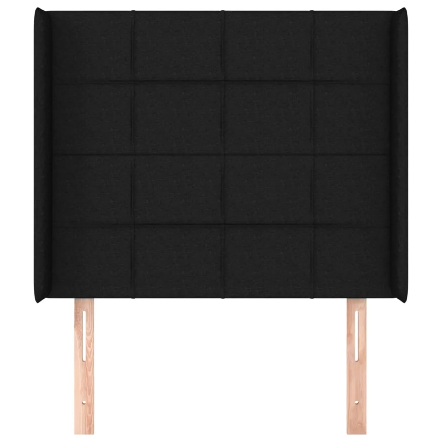 Tête de lit avec oreilles Noir 103x16x118/128 cm Tissu - 3