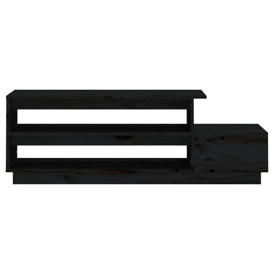 Table basse Noir 120x50x40,5 cm Bois massif de pin - 5
