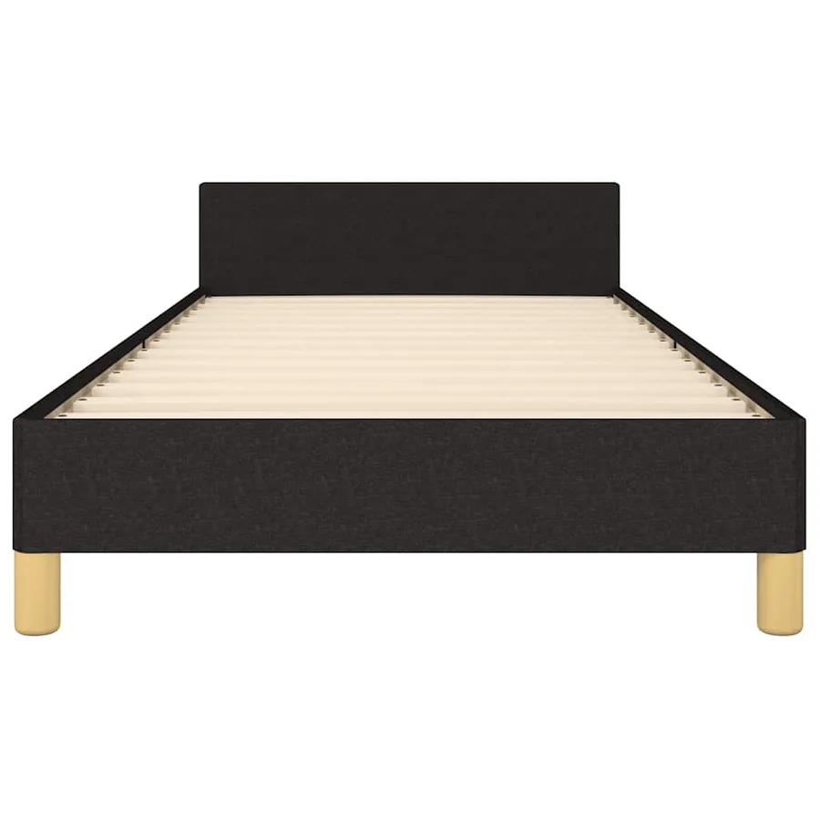 Cadre de lit sans matelas avec tête de lit noir 90x200 cm tissu - 6