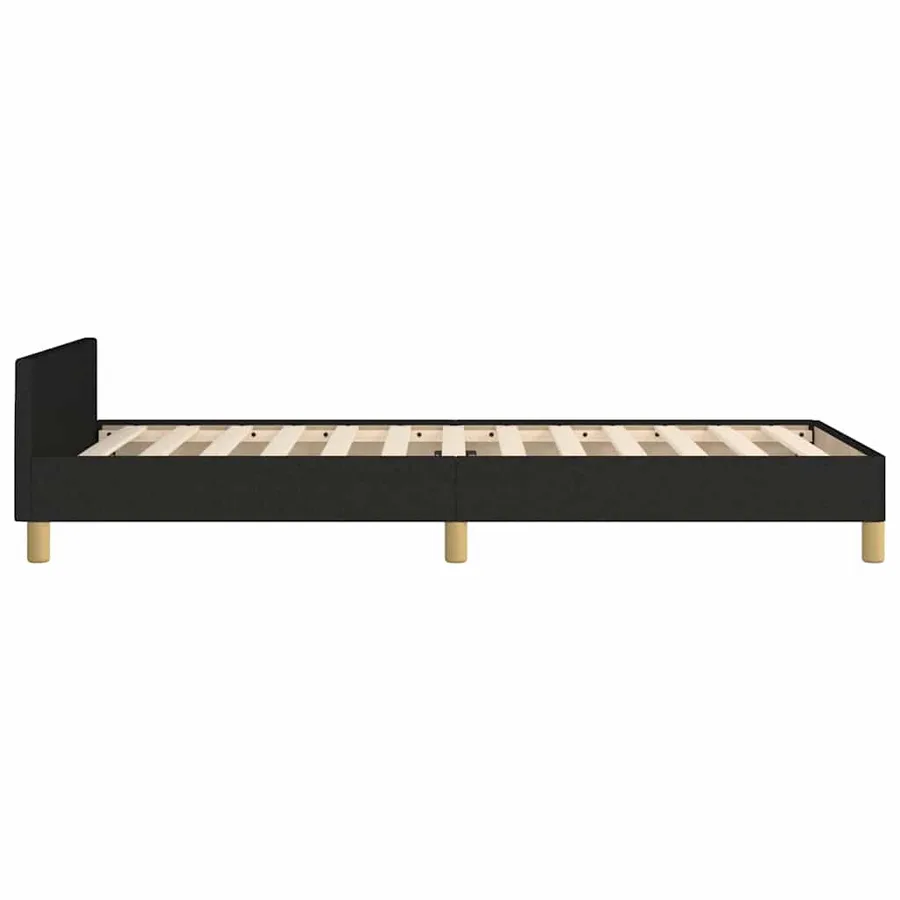 Cadre de lit sans matelas avec tête de lit noir 90x200 cm tissu - 7
