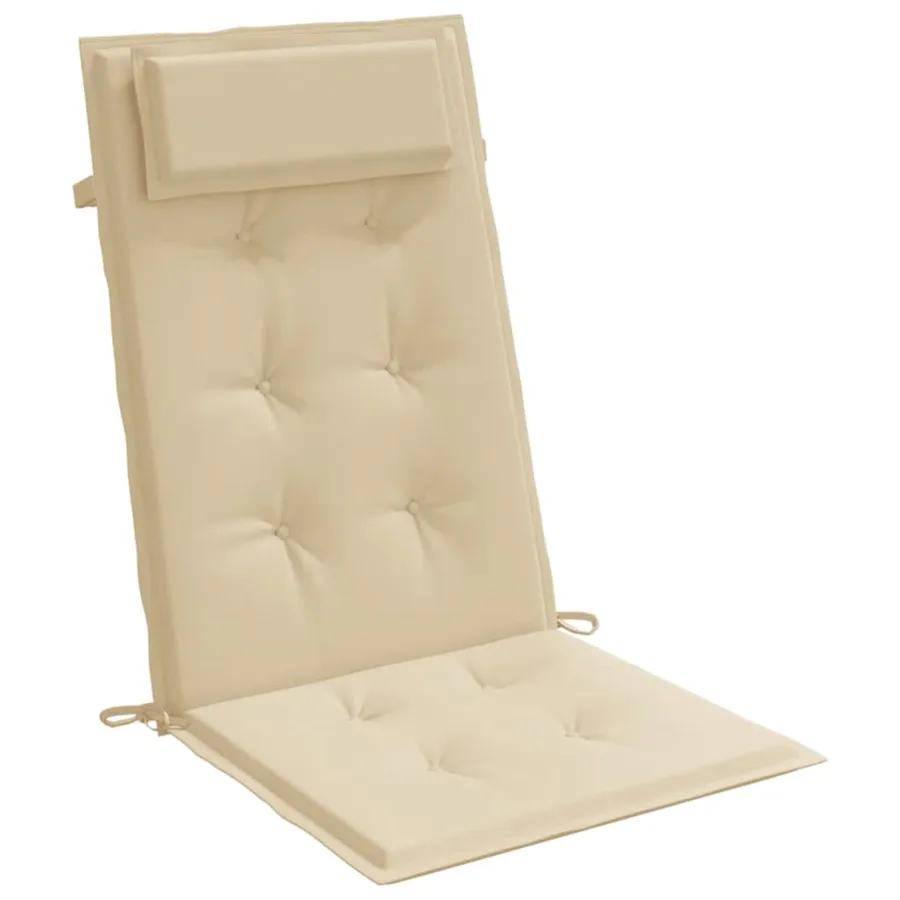 Coussins de chaise à dossier haut lot de 2 beige tissu oxford - 5
