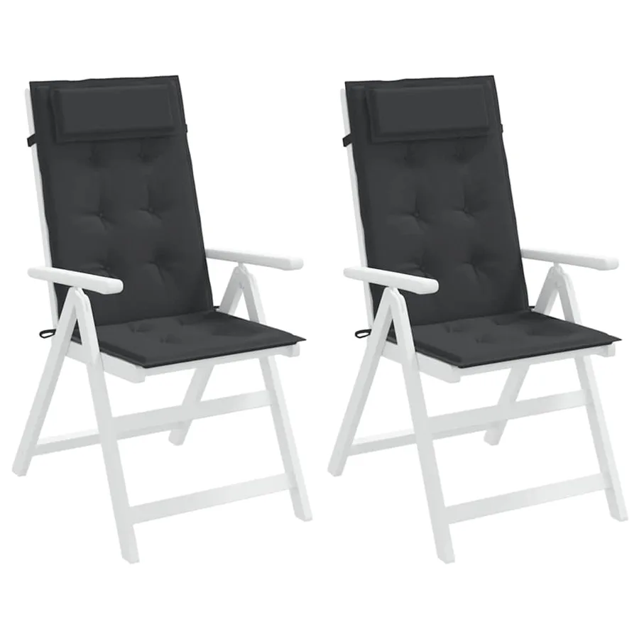 Coussins de chaise à dossier haut lot de 2 noir tissu oxford - 4