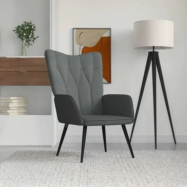 Chaise de relaxation Gris foncé Tissu