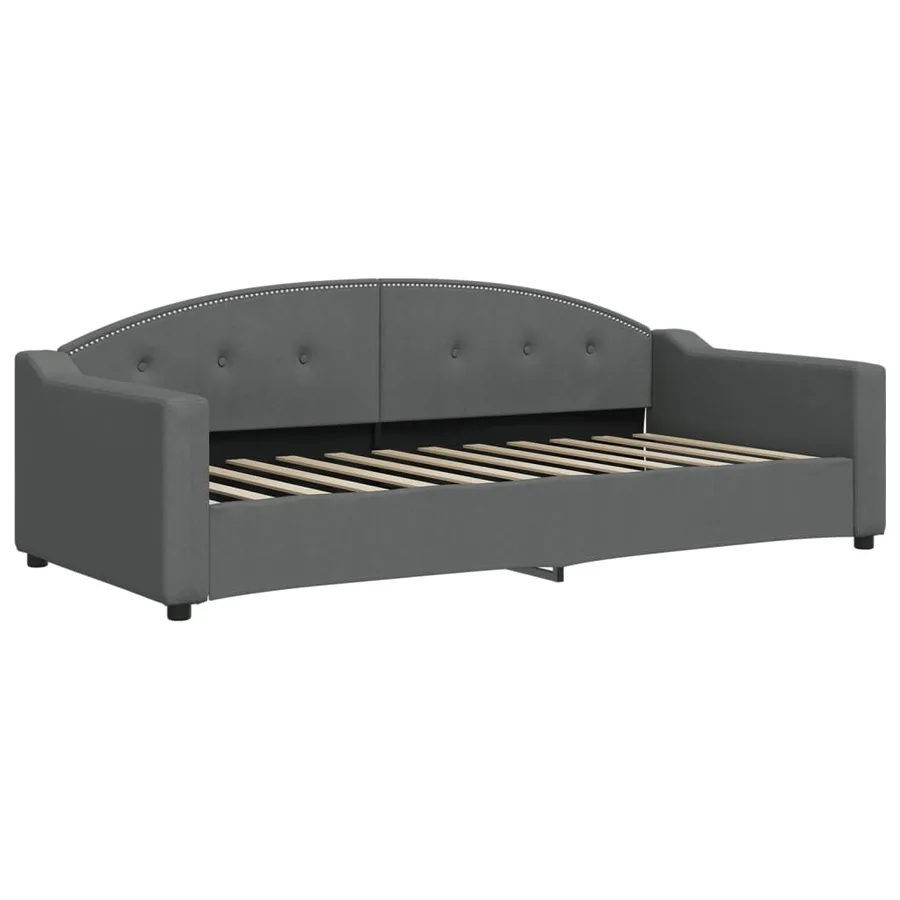 Lit de repos sans matelas gris foncé 90x200 cm tissu - 2
