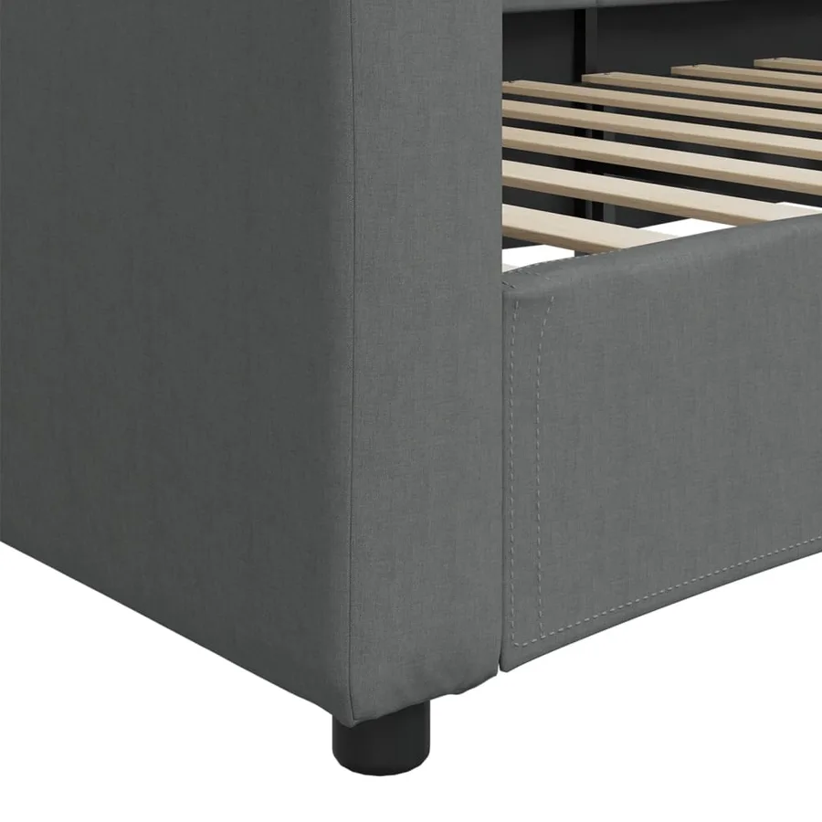 Lit de repos sans matelas gris foncé 90x200 cm tissu - 6