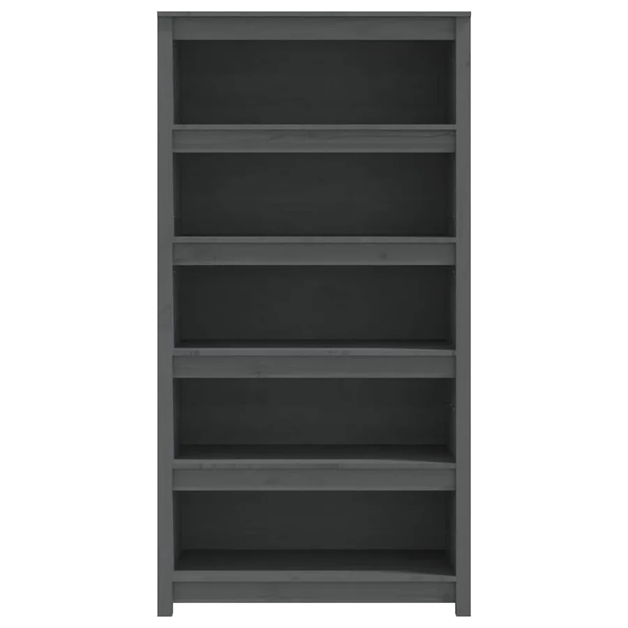 Bibliothèque Gris 80x35x154 cm Bois de pin massif - 5