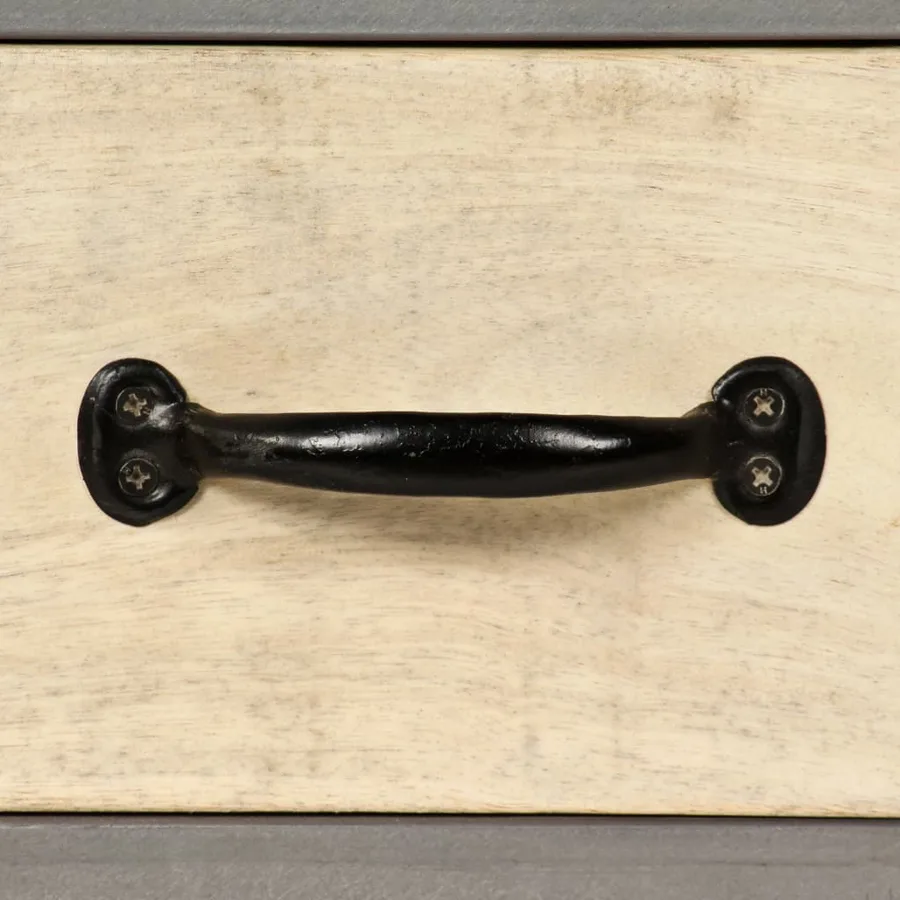 Meuble TV Bois de manguier massif et acier 120x30x45 cm - 8