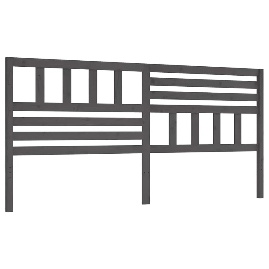 Tête de lit Gris 186x4x100 cm Bois massif de pin - 2