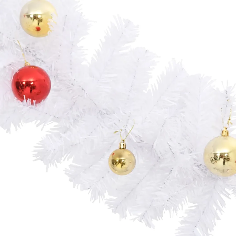 Guirlande de Noël décorée avec boules Blanc 5 m - 6