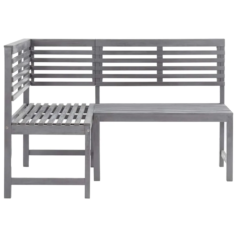 Banc d'angle de jardin Gris 140 cm Bois solide d'acacia - 5