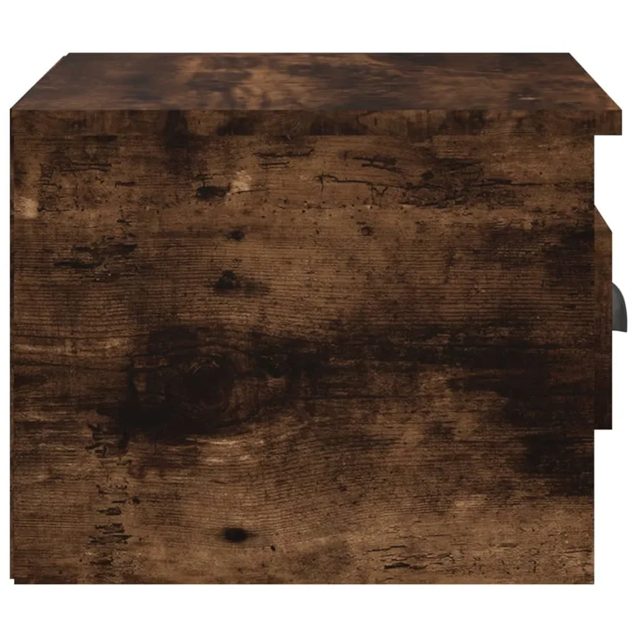 Table de chevet murale chêne fumé 41,5x36x28 cm - 7