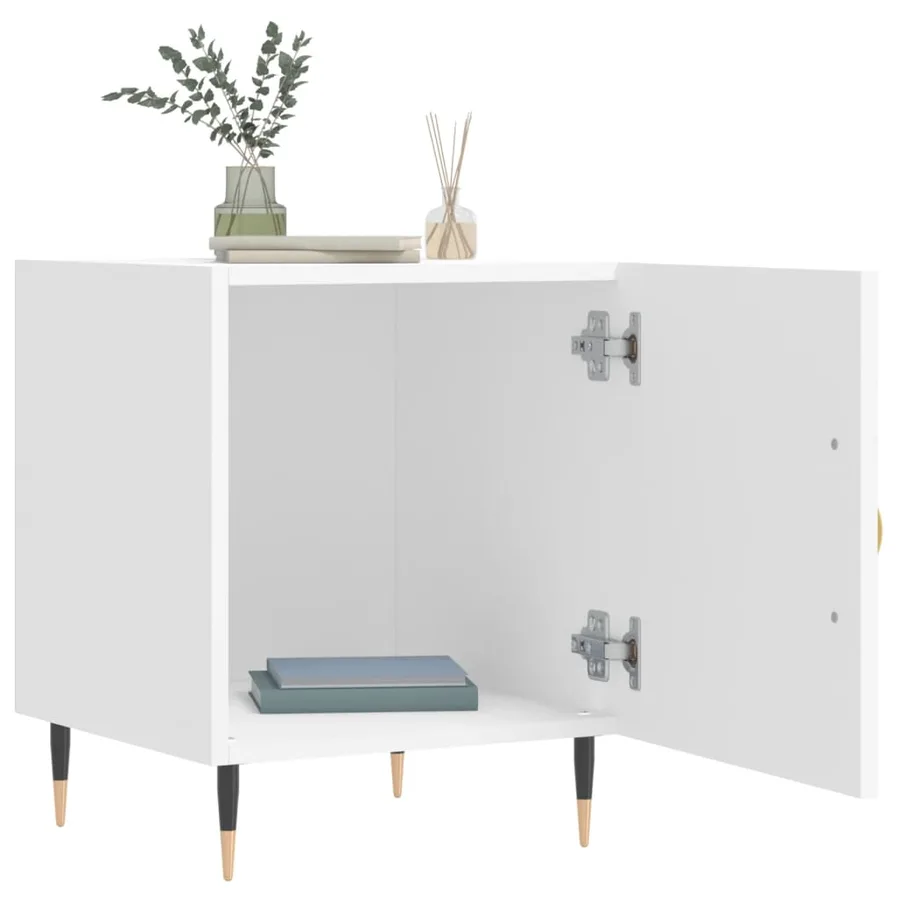 Tables de chevet 2 pcs blanc 40x40x50 cm bois d’ingénierie - 3