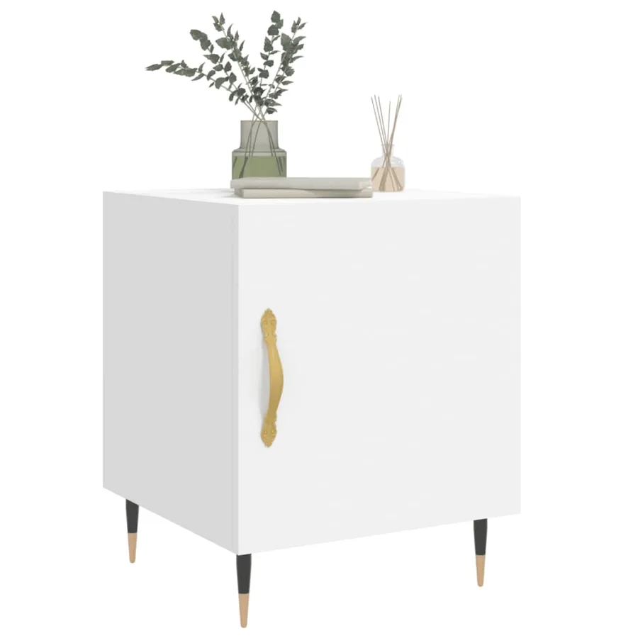Tables de chevet 2 pcs blanc 40x40x50 cm bois d’ingénierie - 4