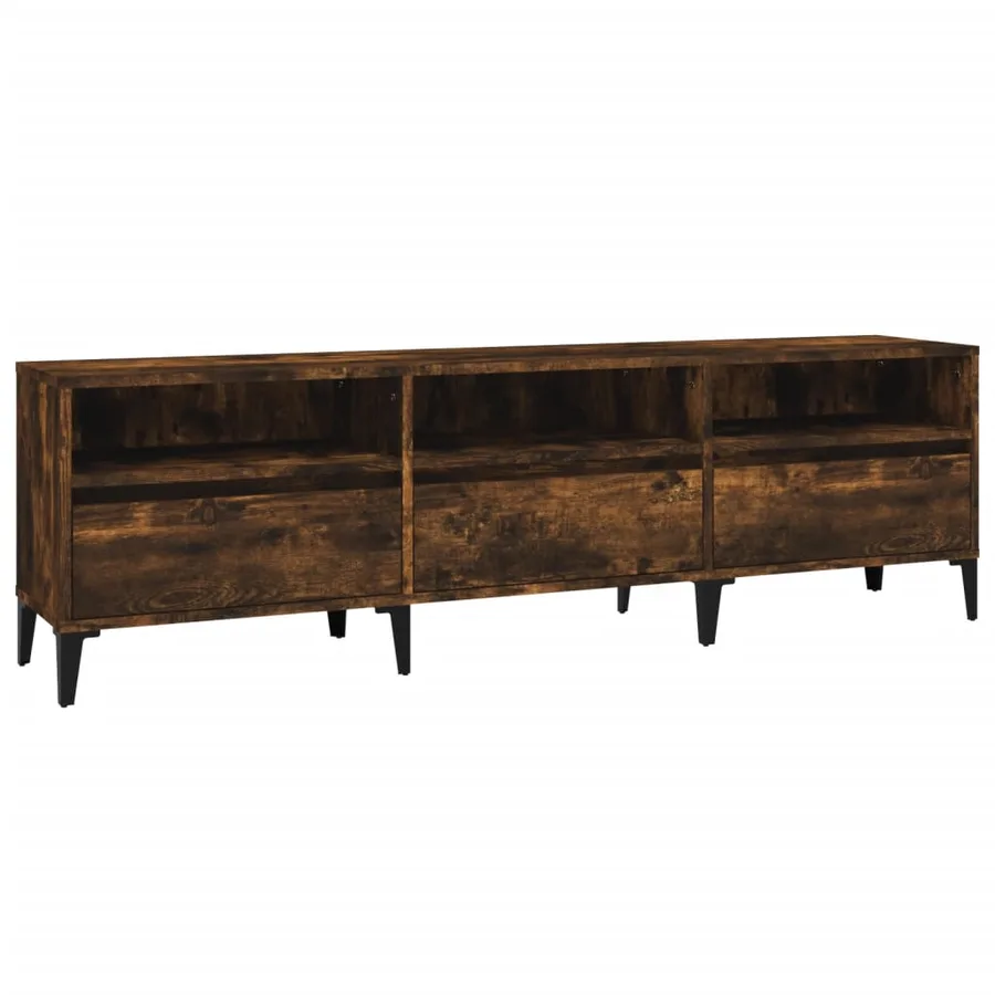 Meuble TV chêne fumé 150x30x44,5 cm bois d'ingénierie - 2