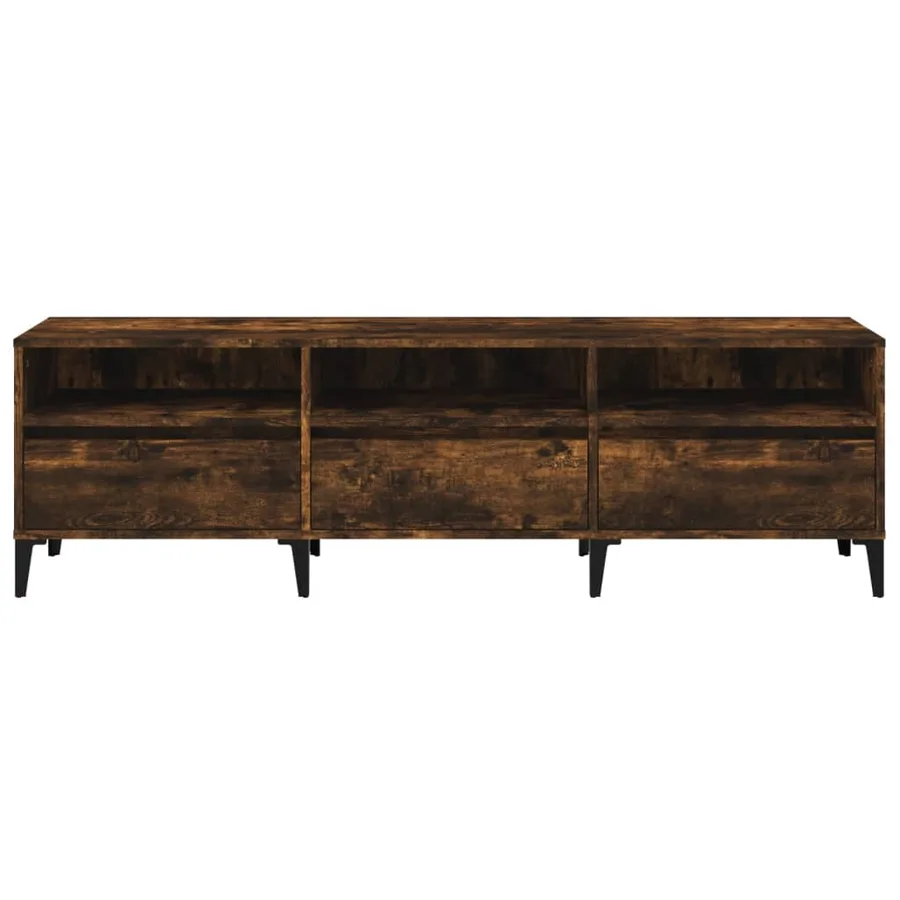 Meuble TV chêne fumé 150x30x44,5 cm bois d'ingénierie - 6