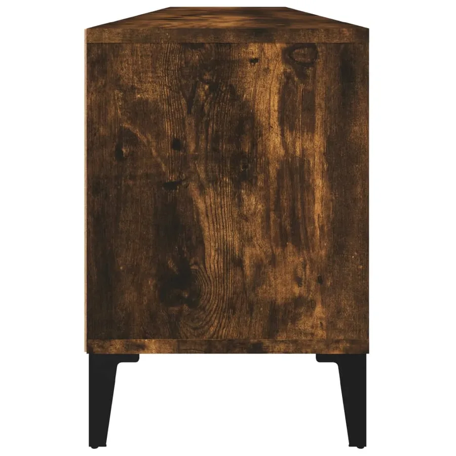 Meuble TV chêne fumé 150x30x44,5 cm bois d'ingénierie - 8